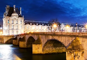 Royal bridge and the louvre in Paris