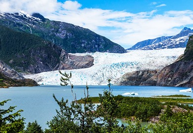 Mendenhall Glacier and Lake in Juneau Alaska