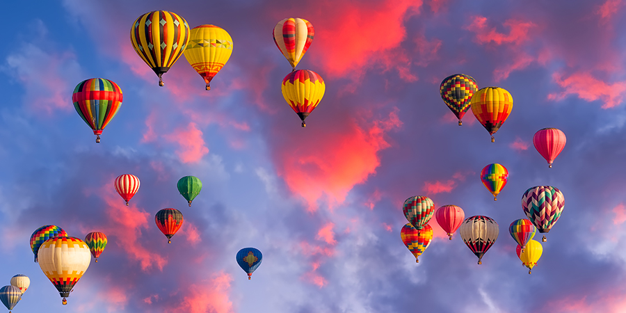 Colorful hot air balloons