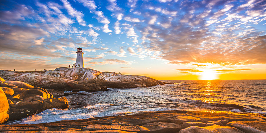 Peggy's cove lighthouse sunset