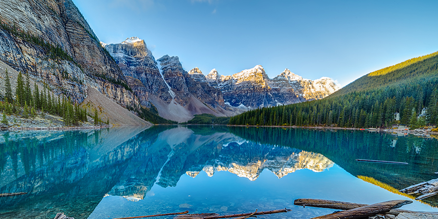 Moraine lake panorama in Banff National Park