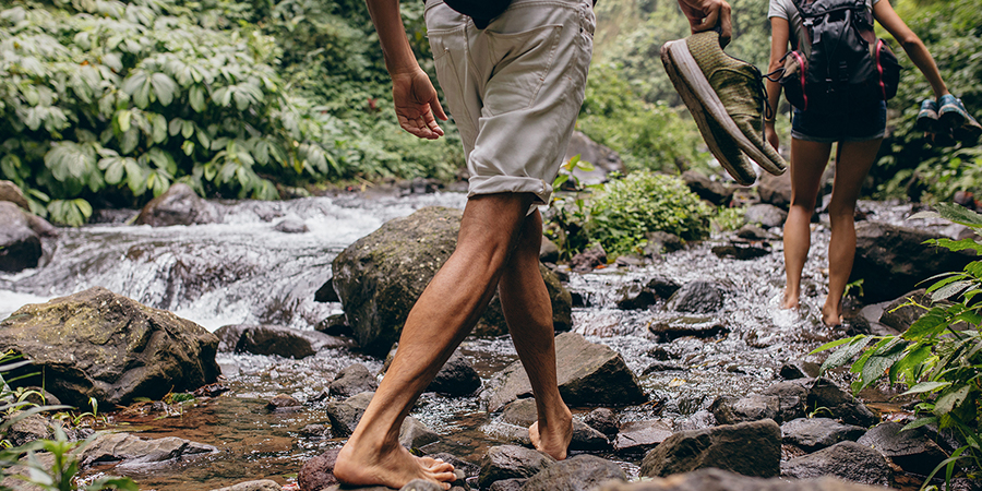 Hiking alone river