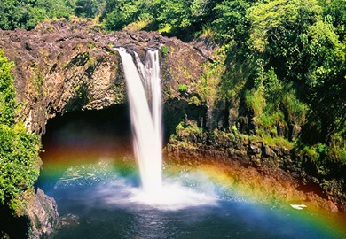 Rainbow Waterfalls Big Island in Hawaii