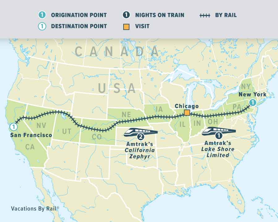 coast to coast usa train tours