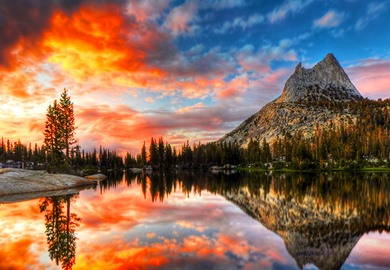 Cathedral Lake at Yosemite National Park Cathedral Lake at Yosemite National Park