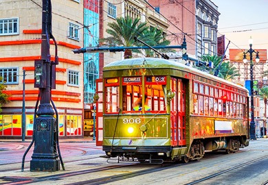Streetcar in Downtown New Orleans
