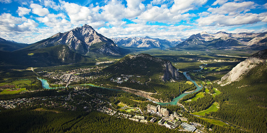 Stay in the resort town of Banff