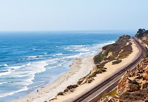 Sunny view of the pacific ocean