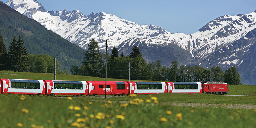 Glacier Express In The Goms Valley