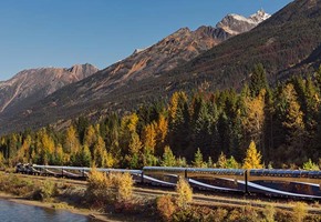 Rocky Mountaineer train through Canadian Rockies