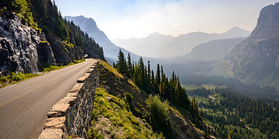 Road And Tunnel Glacier National Park