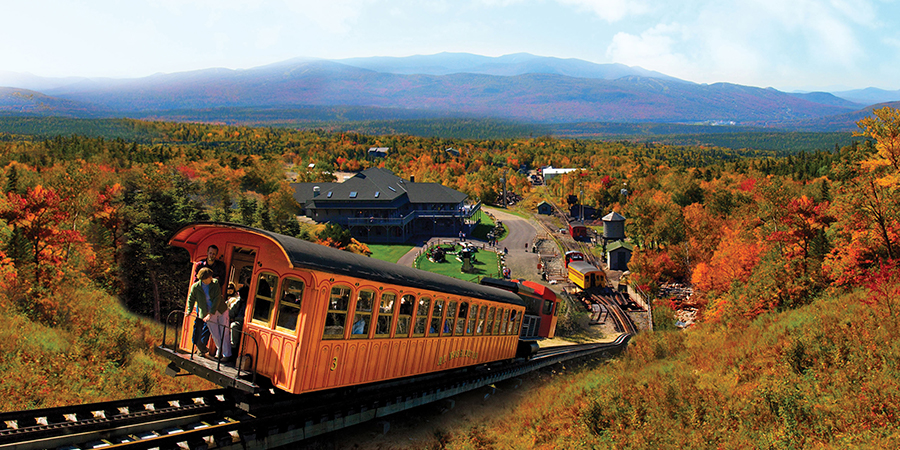 Mt Washinton Cog Railway Foliage Panorama