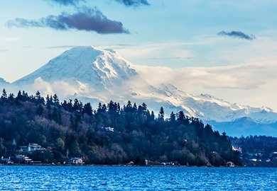 View Mount Rainier Across The Puget Sound