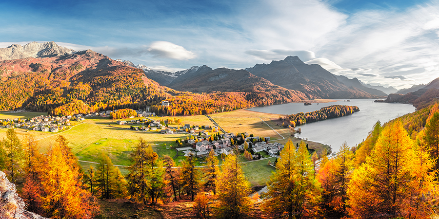 Panorama of Sils village