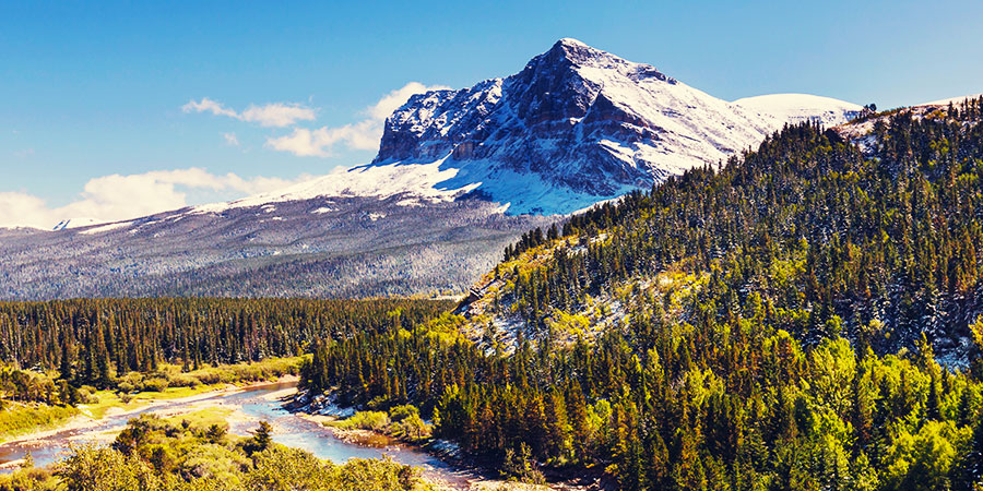 Sunny Day At Glacier National Park