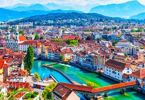 Pilatus Mountain Peak and Lucerne Lake