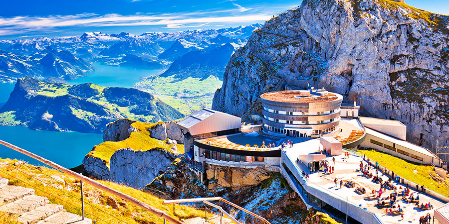 Pilatus Mountain Peak and Lucerne Lake