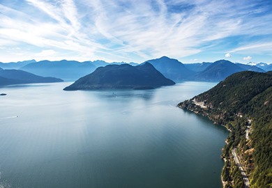 Horseshoe Bay Along Rocky Mountaineer Route