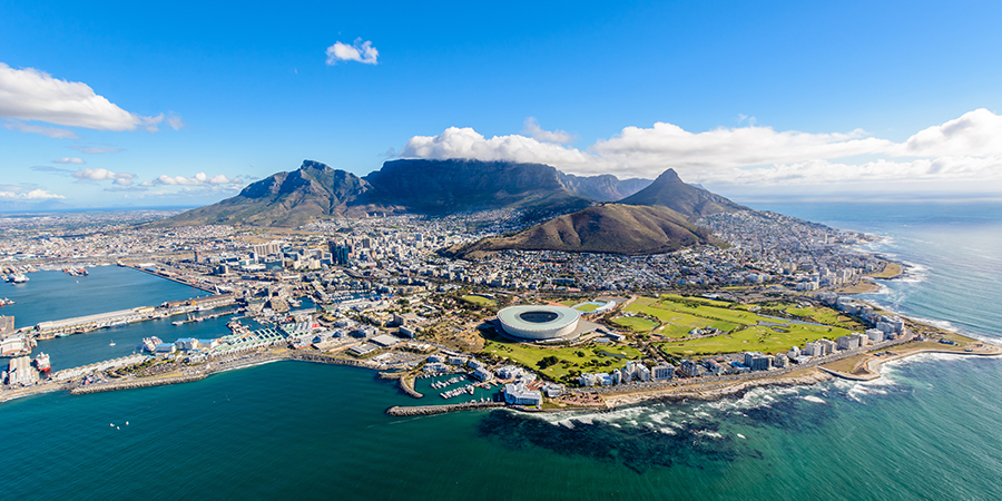 Aerial view of Cape Town