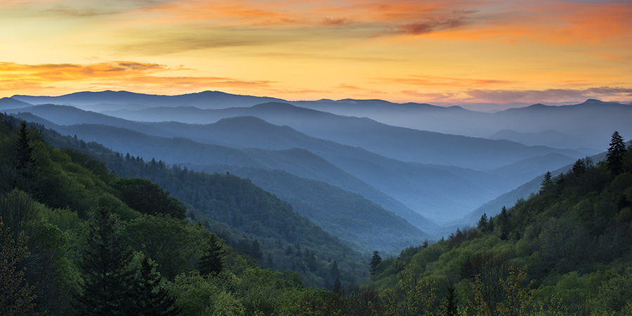 Sunrise Landscape Great Smoky Mountains