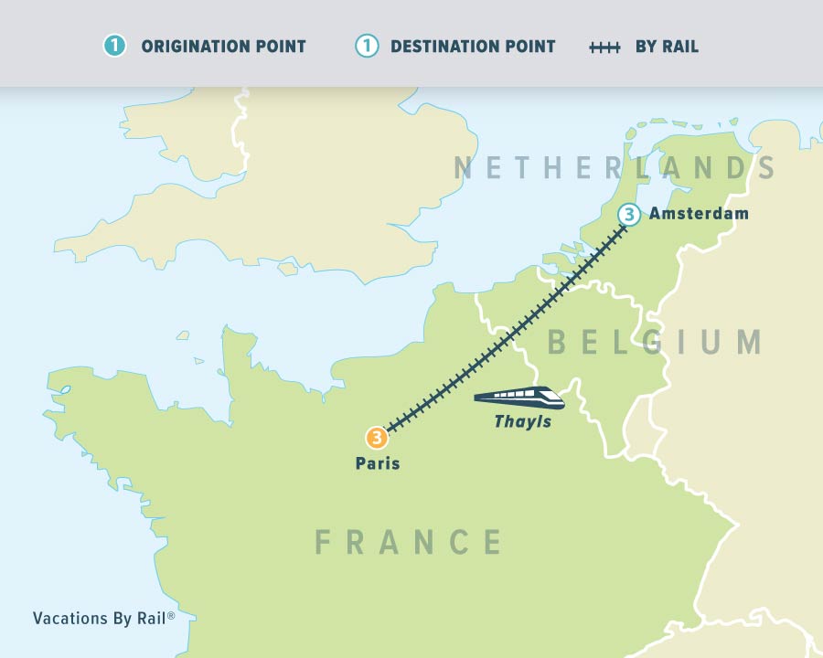 Ga door meest Auroch Paris and Amsterdam Tour by Thalys Train