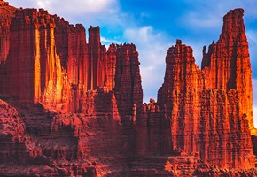 Colorado River Among The Rocky Mountains Of Red Sandstone