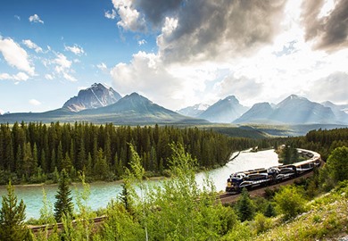 Rocky Mountaineer Near Morants Curve