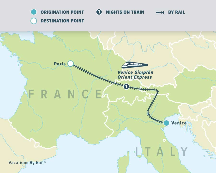 Venice Simplon-Orient-Express route map