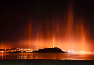 Light Pillars Northern Part Of Norway