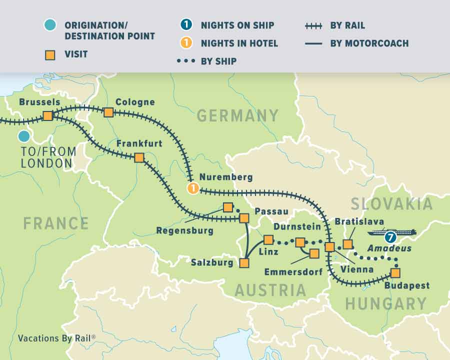 River Danube Map Europe - Delights Of The Danube 900x720
