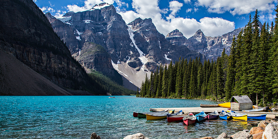 Rocky Mountain View At Moraine Lake In Banff National Park