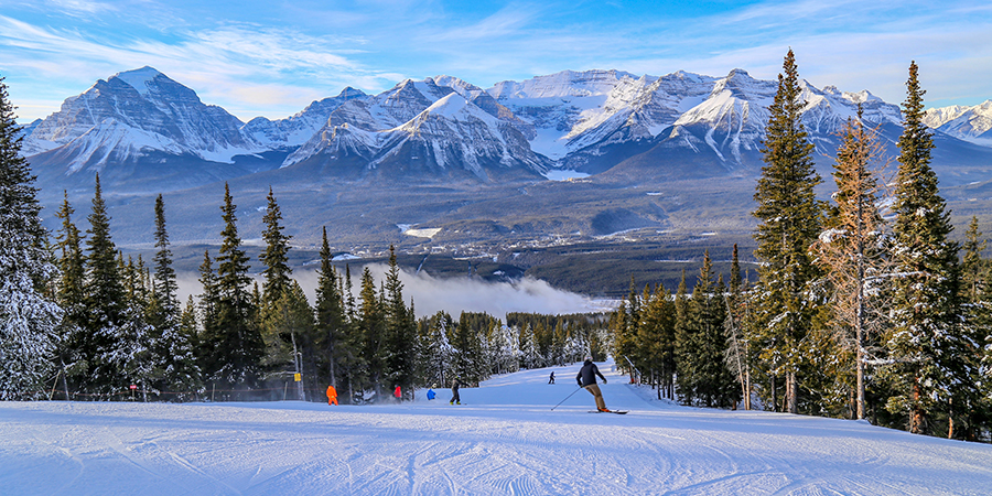 Skiing in Lake Louise, British Columbia, Canada