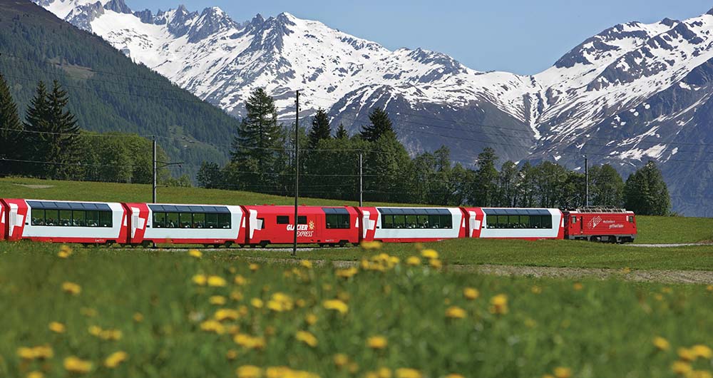 Glacier Express In The Goms Valley