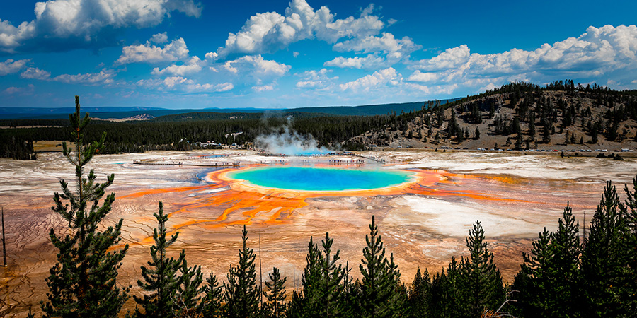 Grand Prismatic Spring view at Yellowstone National Park