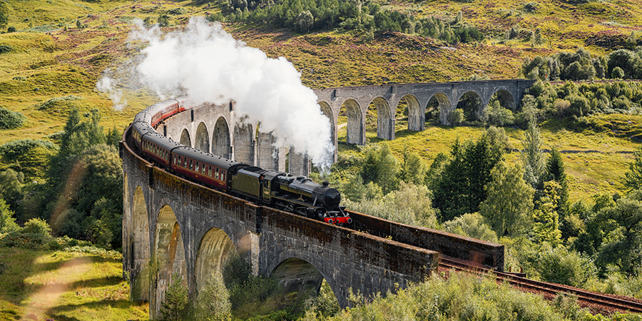 Steam Train On Glenfinnan Viaduct