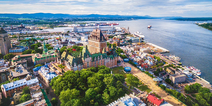 Aerial View Of Chateau Frontenac Hotel Quebec City