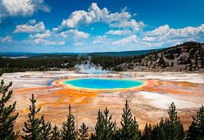 Grand Prismatic Spring View At Yellowstone
