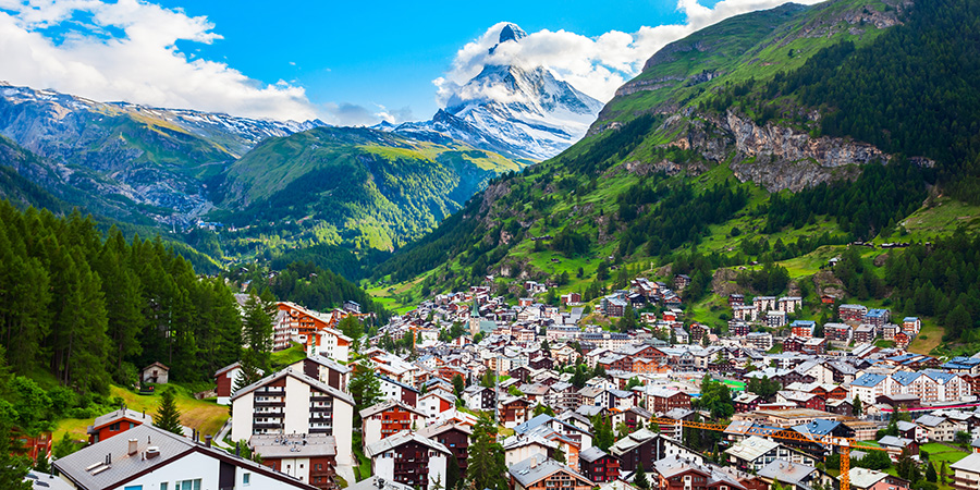 Zermatt Town And Matterhorn Mountain