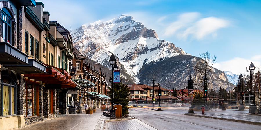 Street At Banff City Canada