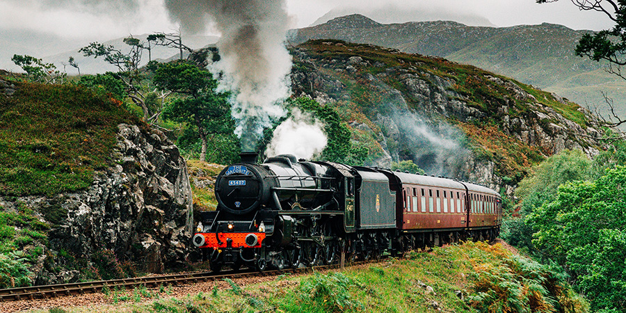 Jacobite Steam Train Exiting Tunnel