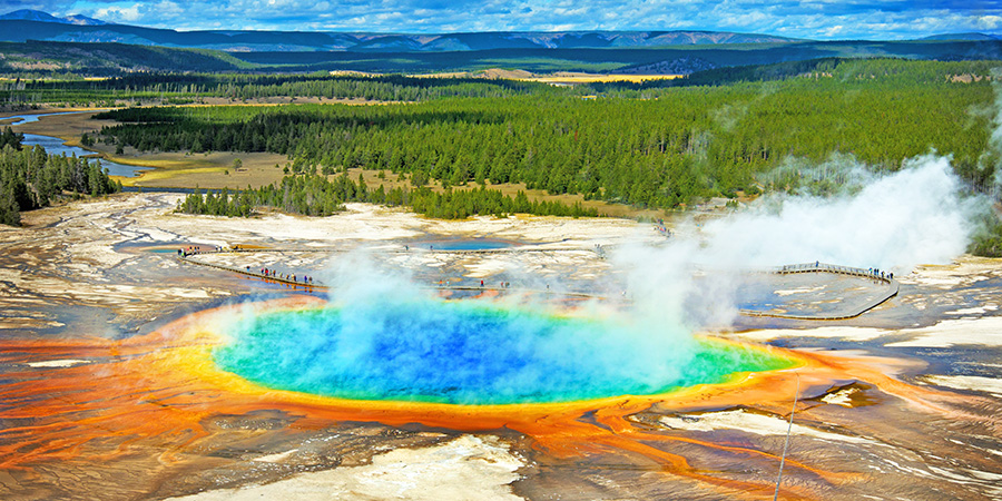Grand Prismatic Pool At Yellowstone National Park