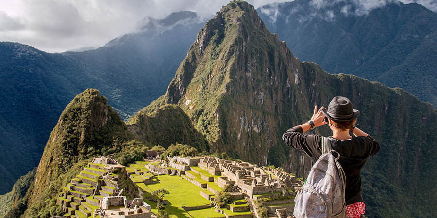Tourist Takes Photo Of Machu Picchu