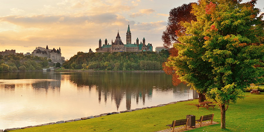 Ottawa City Skyline At Sunrise