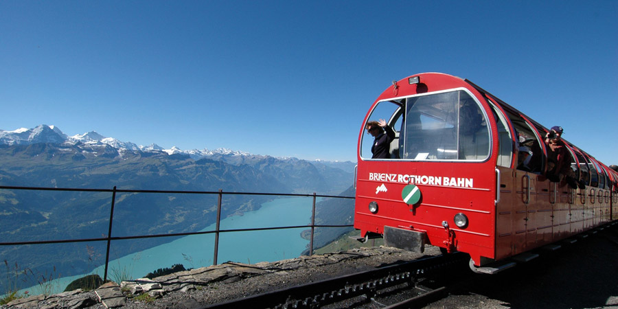 Riding on the charming Brienz-Rothorn Mountain Railway
