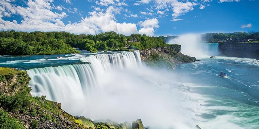Cruise into the mist of the majestic Niagara Falls