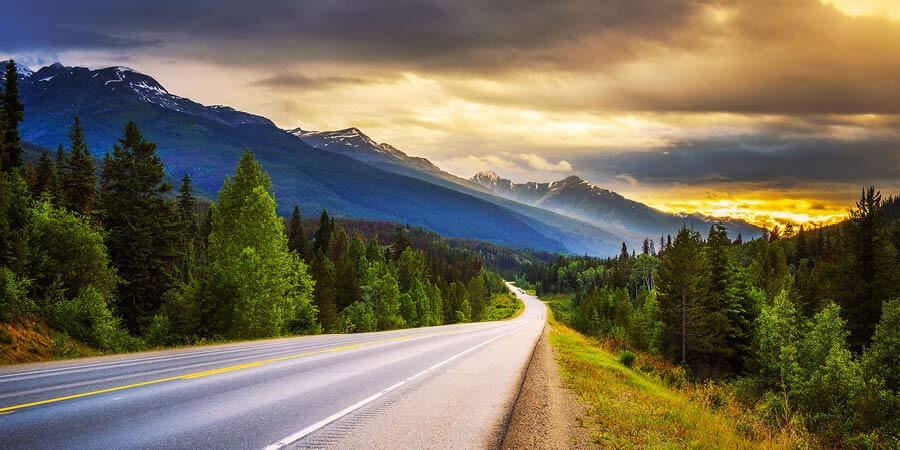Icefields Parkway at Sunset, Banff National Park