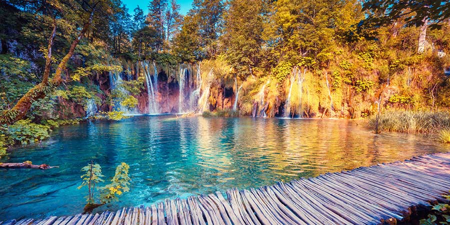 Marvel at the natural beauty of the Plitvice Lakes