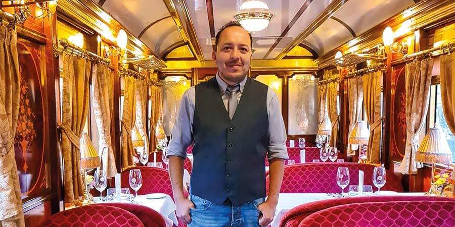 James Starkie aboard the luxurious Al Andalus train.