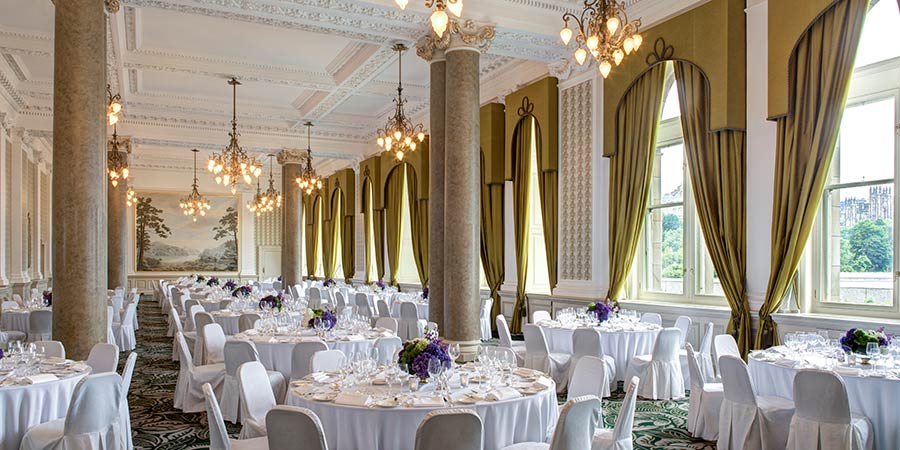 Indulging in a Scottish gala dinner overlooking Edinburgh’s skyline