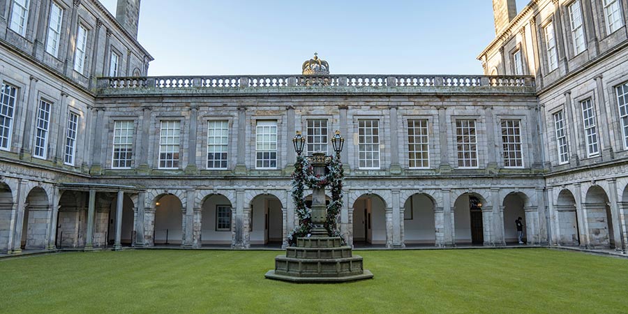Enjoying a private tour of the Palace of Holyroodhouse in Edinburgh